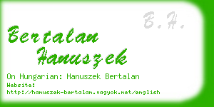 bertalan hanuszek business card